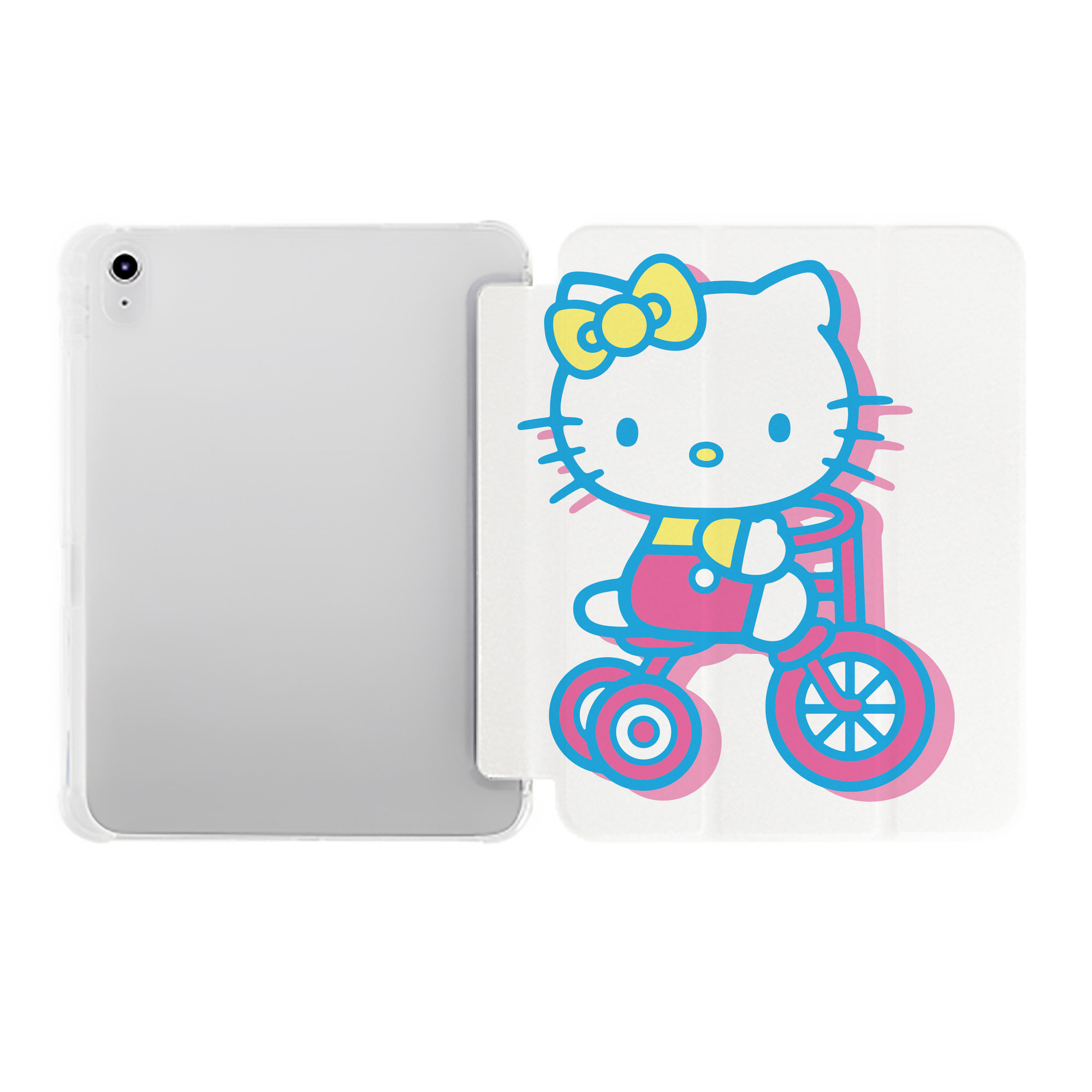 （画像用） Hello Kitty ハローキティ IPad ケース ペン収納付き 三つ折りスタンド PUレザー×シリコン 対応機種9.5/10.5/10.9インチ